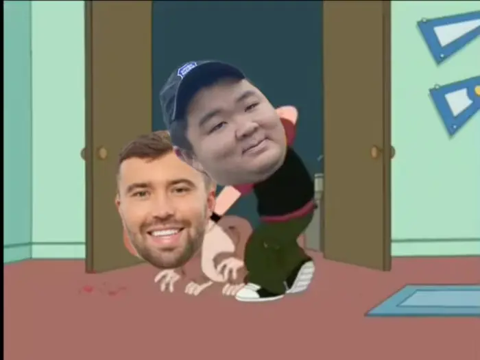 Family Guy Dylan Beats Up The Evil Monkey meme | Me beating up Joe Forlenza for attempting to go near my Cat 🐱 | image tagged in memes | made with Piñata Farms meme generator