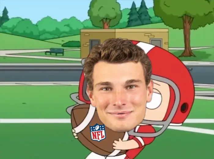 Family Guy - Stewie plays American football meme | image tagged in memes | made with Piñata Farms meme generator