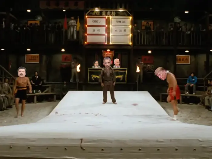 Bloodsport Fight Scene meme | image tagged in memes | made with Piñata Farms meme generator