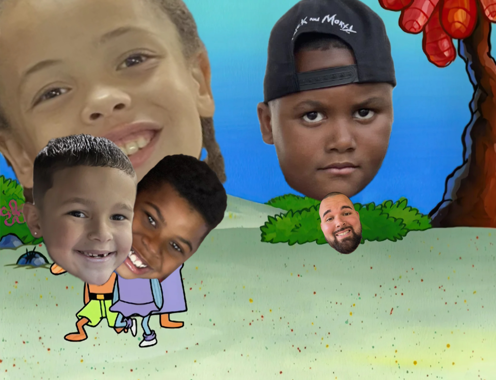 family from spongebob is scared meme | image tagged in memes: funny | made with Piñata Farms meme generator