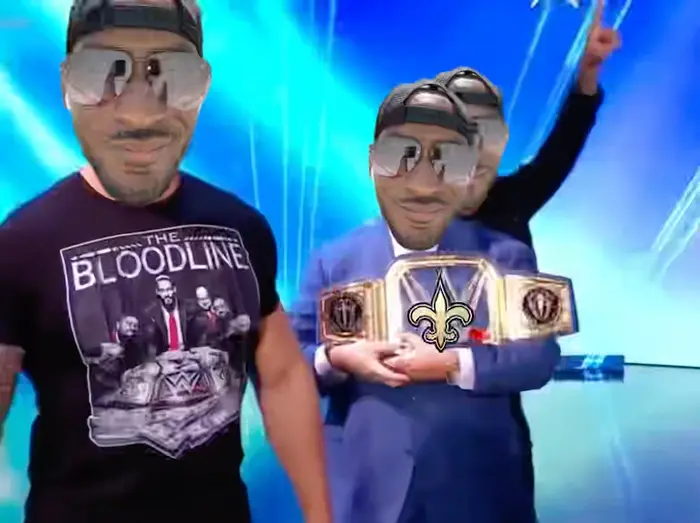 The Bloodline Roman Reigns and The Uso with Paul Heyman WWE meme | image tagged in memes | made with Piñata Farms meme generator