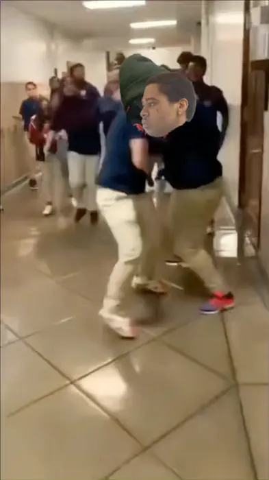 School Fight meme | image tagged in memes | made with Piñata Farms meme generator
