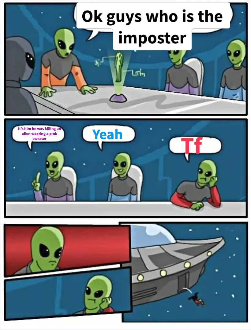 Meme image, titled: 'Among us', by user: bandu