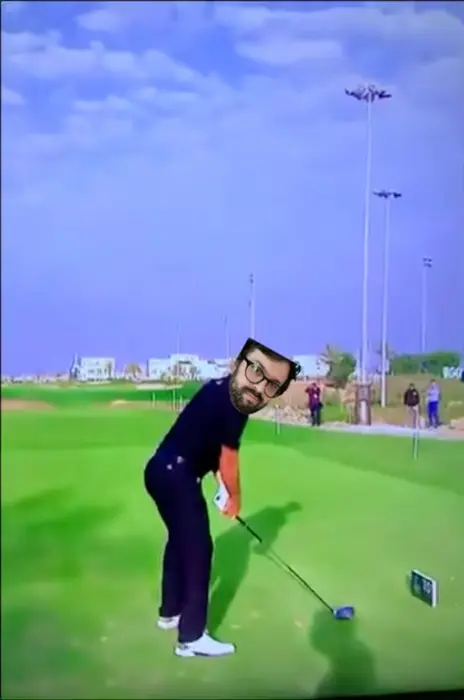 Golf headshot meme | image tagged in memes | made with Piñata Farms meme generator