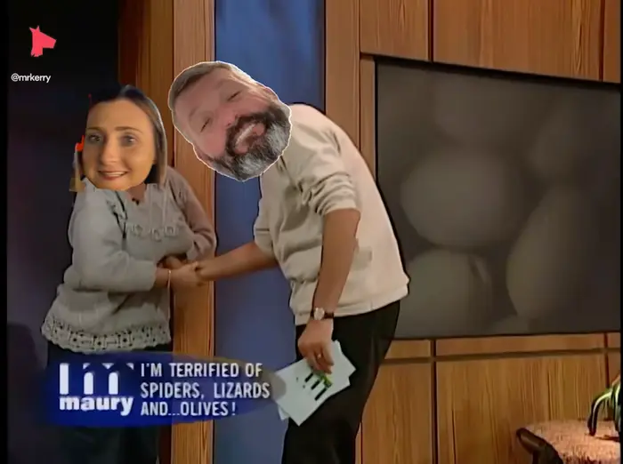 Woman vs jar of olives meme | image tagged in memes | made with Piñata Farms meme generator