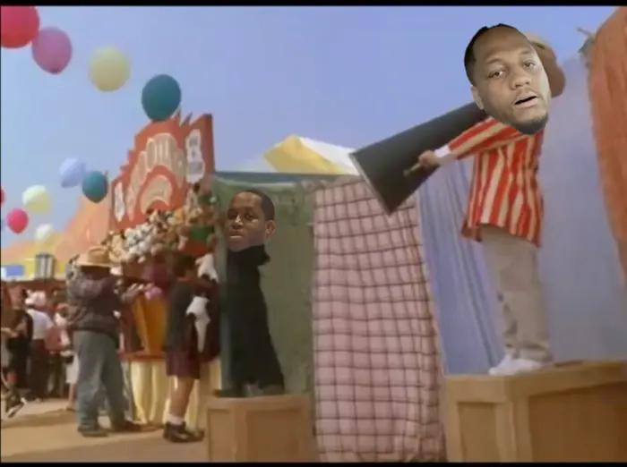 Circus Freak Eating Chicken - Little Rascals meme | image tagged in memes | made with Piñata Farms meme generator