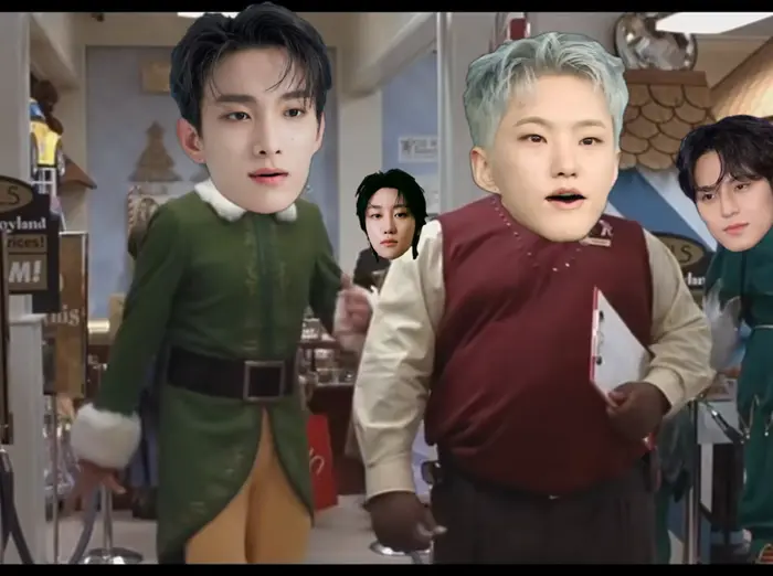 Elf "Santa here? I know him!" meme | Seventeen J e o n g h a n Coming Back | image tagged in memes | made with Piñata Farms meme generator
