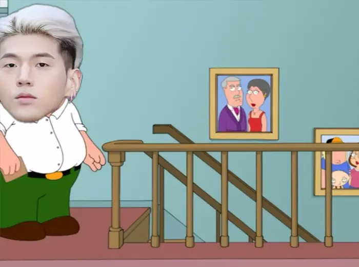 Peter Griffin funny falling down stairs meme | K a r d MV Video in Nutshell | image tagged in memes | made with Piñata Farms meme generator