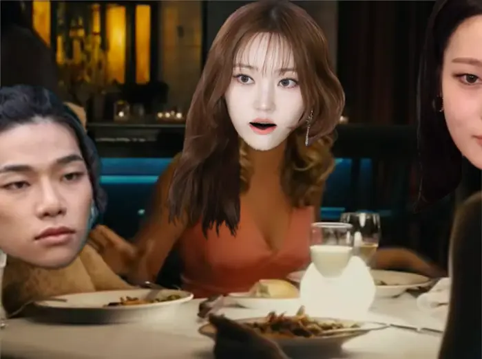 Ted dinner scene meme | Young s e o Swears | image tagged in memes | made with Piñata Farms meme generator