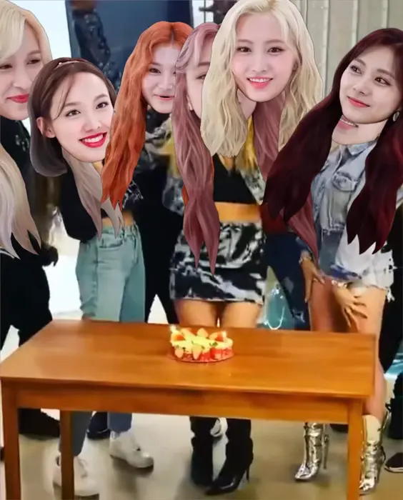 Hannah Stocking celebrating birthday meme | Twice Birthday Party | image tagged in memes | made with Piñata Farms meme generator