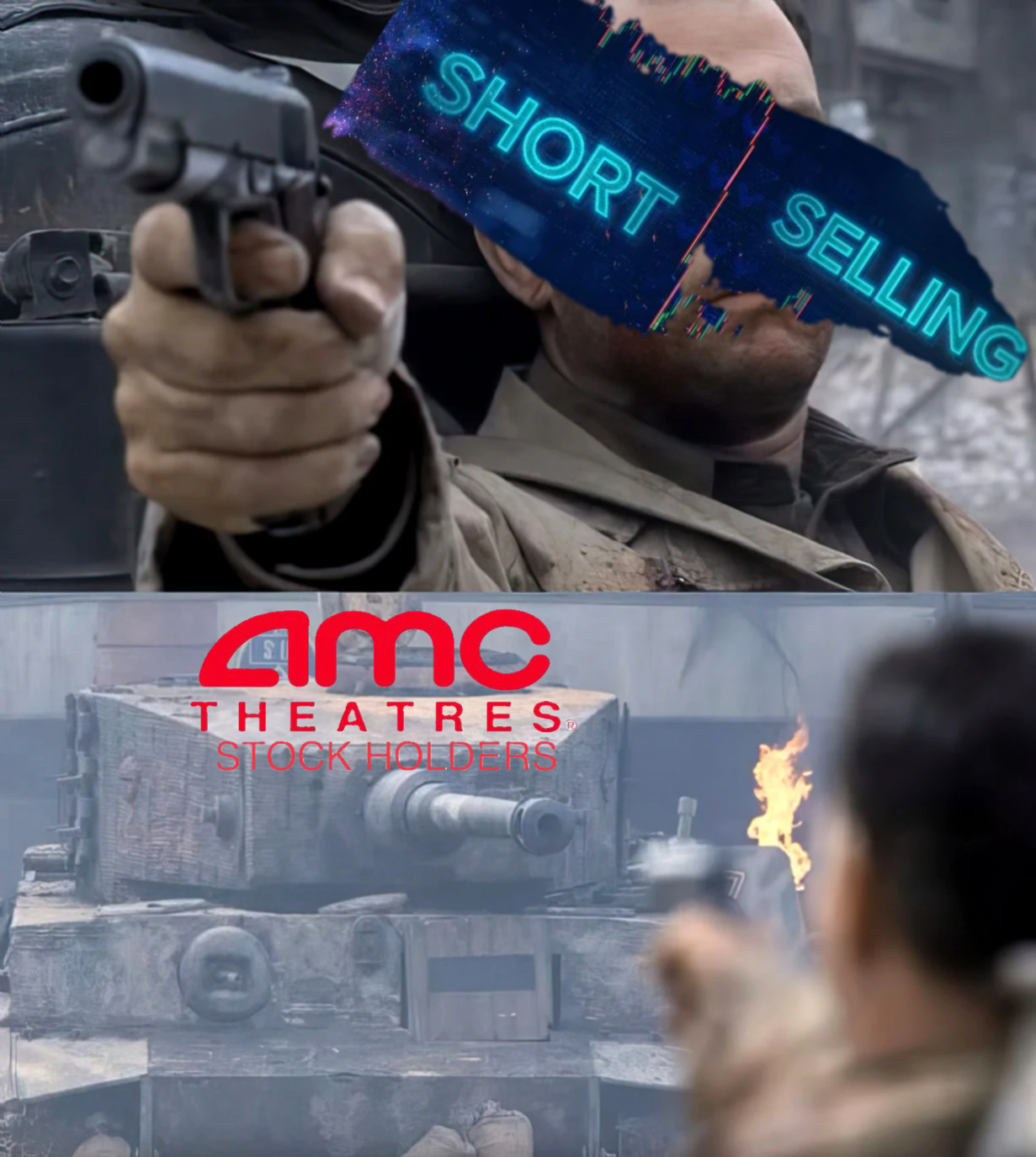 Saving Private Ryan - Tom Hanks vs Tank meme | image tagged in memes | made with Piñata Farms meme generator