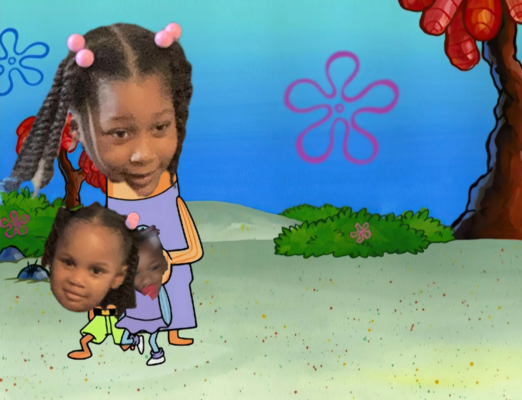 family from spongebob is scared meme | image tagged in memes | made with Piñata Farms meme generator