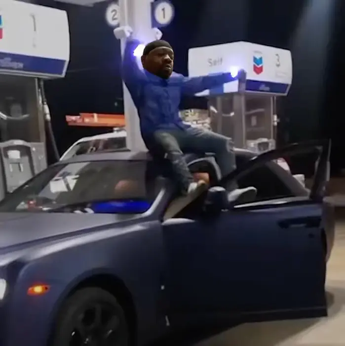 gas station flex meme | image tagged in memes | made with Piñata Farms meme generator