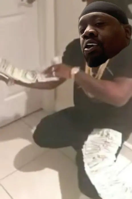 Kodak Black flexing his money meme | image tagged in memes | made with Piñata Farms meme generator