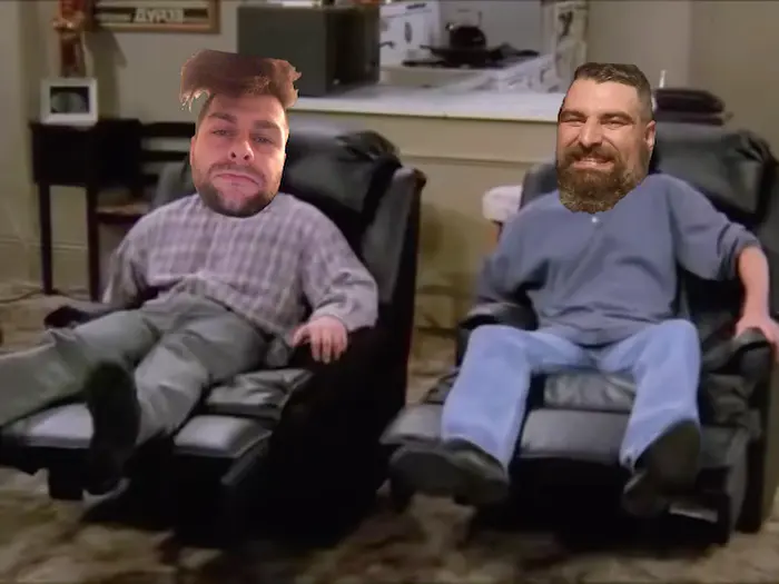 FRIENDS - Joey and Chandler ordering pizza meme | image tagged in memes | made with Piñata Farms meme generator