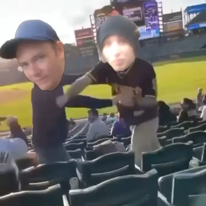 Fight in the stands of the stadium meme | image tagged in memes | made with Piñata Farms meme generator
