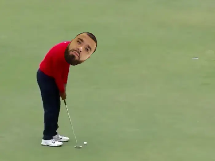 Tiger Woods confident in his hit meme | image tagged in memes | made with Piñata Farms meme generator