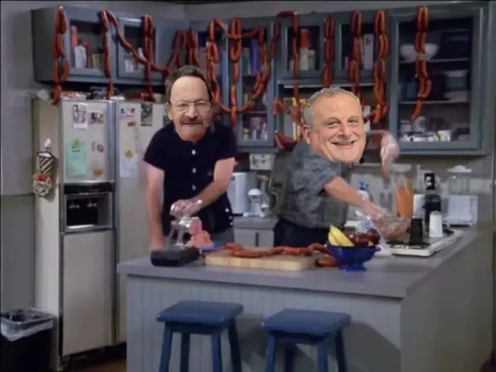 Seinfeld - Making sausages meme | image tagged in memes | made with Piñata Farms meme generator