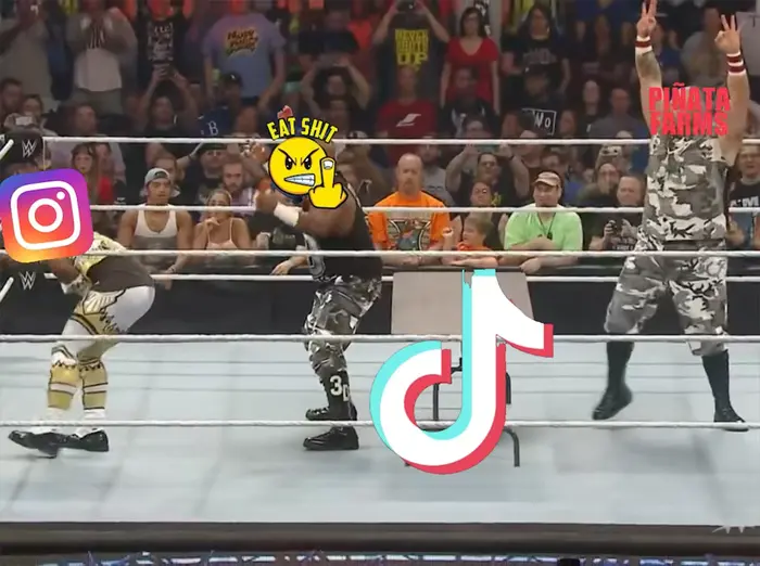 The Dudley Boyz smash the table meme | image tagged in memes | made with Piñata Farms meme generator