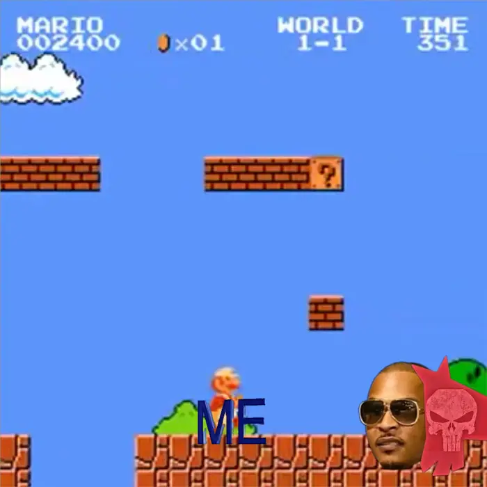 Speedrun of the first level of Mario meme | 😂😂😂😂😂 | image tagged in memes | made with Piñata Farms meme generator