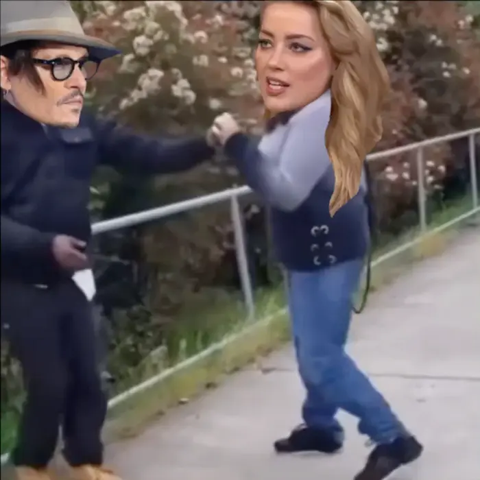 Funny couple fight meme | #johnnydepp won | image tagged in memes: johnnydepp | made with Piñata Farms meme generator