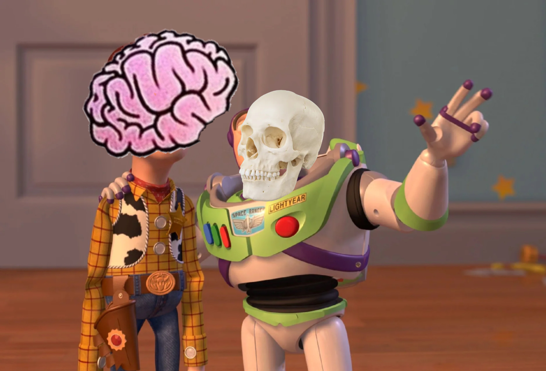 woody and buzz meme | image tagged in memes | made with Piñata Farms meme generator