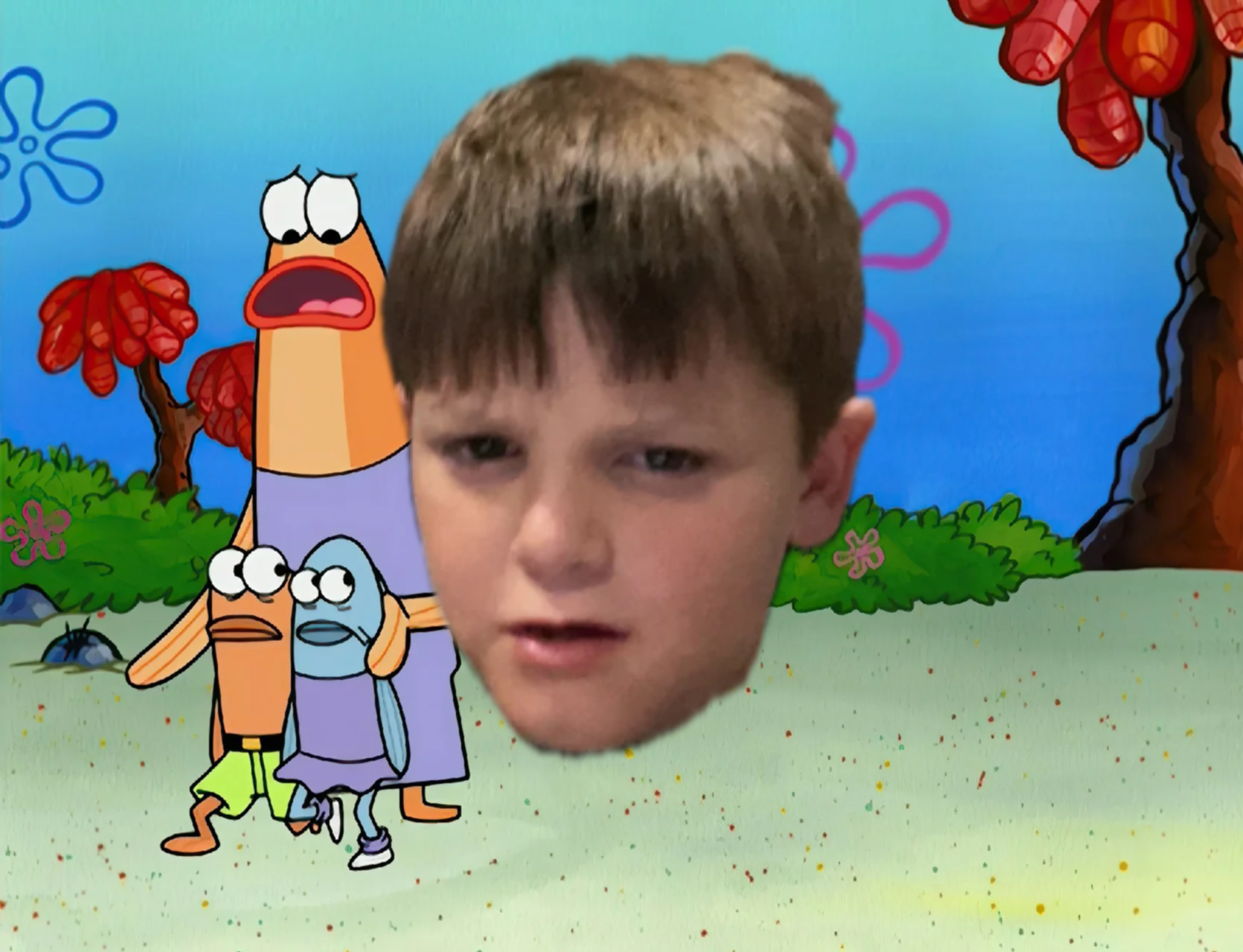 family from spongebob is scared meme | image tagged in memes | made with Piñata Farms meme generator
