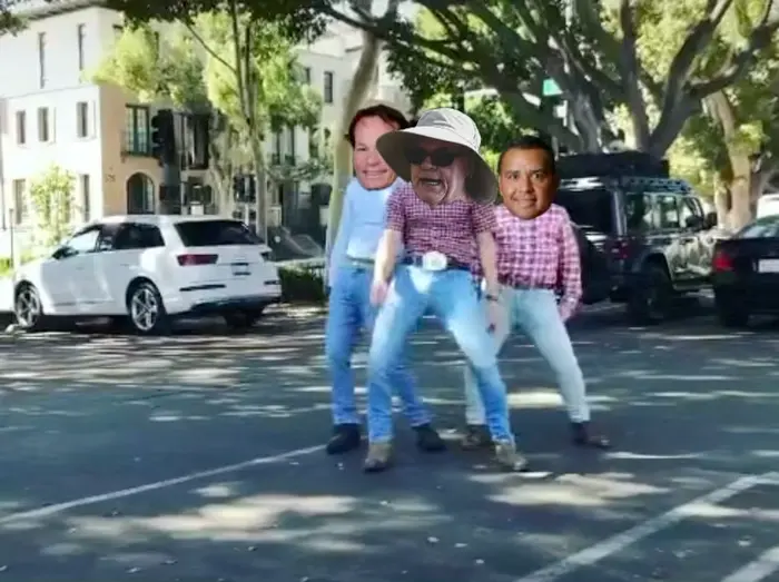 three cowboys dance to Fleetwood Mac meme | image tagged in memes | made with Piñata Farms meme generator