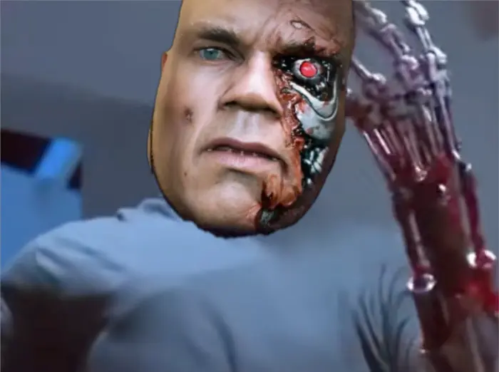 Terminator - hand scene meme | image tagged in memes | made with Piñata Farms meme generator