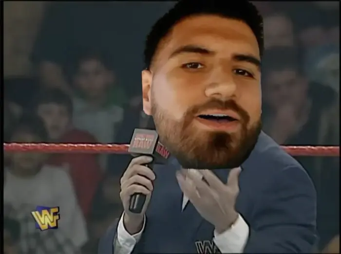 Shawn Michaels - Raw after Michaels won 1996 Royal Rumble. meme | image tagged in memes | made with Piñata Farms meme generator