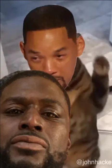 Will Smith vs. Chris Rock cat slap meme #Oscars (johnhackerla meme) meme | WAIT TILL THE OSCARS OVER WATCH🤷🏿‍♂️😂😂 | image tagged in memes | made with Piñata Farms meme generator