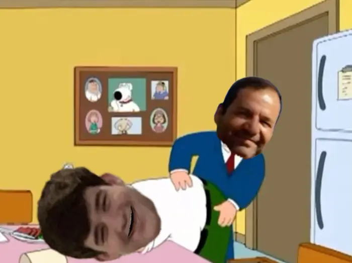 Family guy Tom spanks Peter meme | image tagged in memes | made with Piñata Farms meme generator