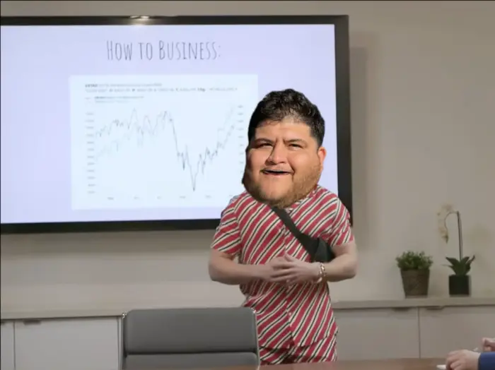 man making presentation with his photos meme | image tagged in memes | made with Piñata Farms meme generator