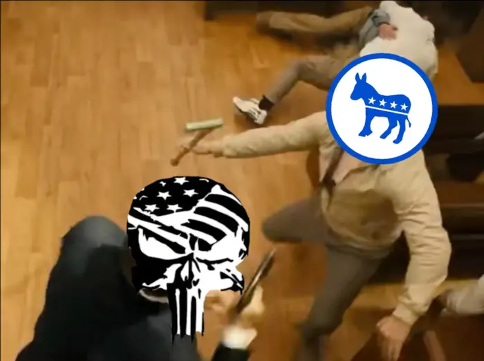 Kingsman - fight scene meme | “Know yourself and you will win all battles.”

-Sun Tzu
#MAGA | image tagged in memes: maga | made with Piñata Farms meme generator