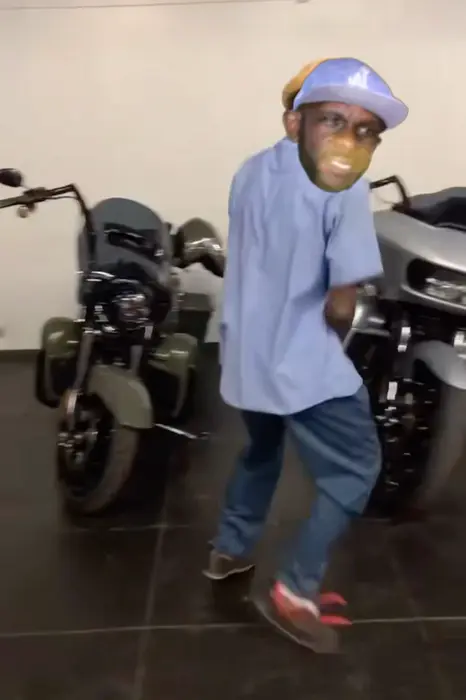 man dances neat the motorcycles meme | JT HANGIN WIT DA CHAMPS🤣🤣 | image tagged in memes | made with Piñata Farms meme generator