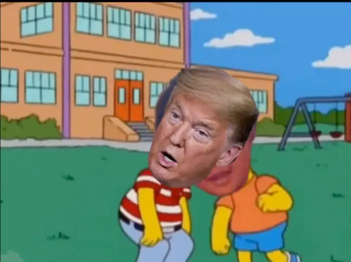 Bart fights near the school - Simpsons meme | image tagged in memes | made with Piñata Farms meme generator