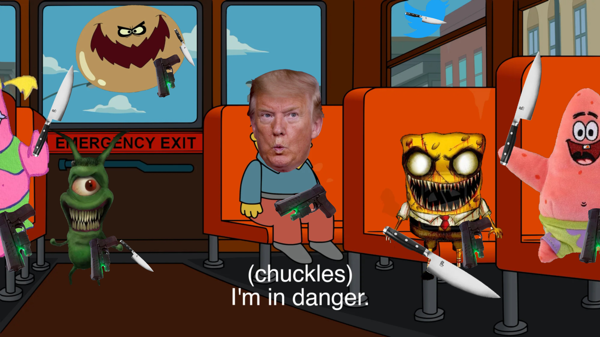 (Chuckles) I’m in danger. meme | image tagged in memes | made with Piñata Farms meme generator