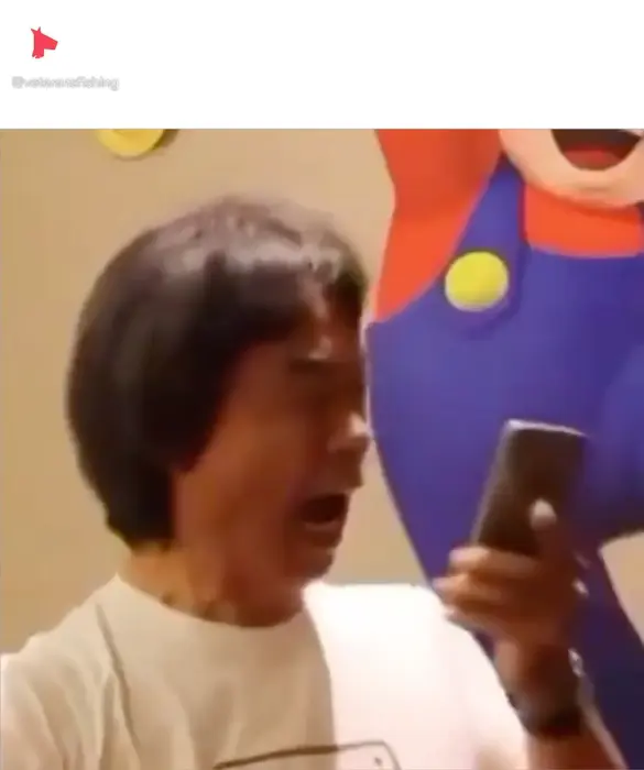 Mr. Miyamoto looks at the phone and screams meme | image tagged in memes | made with Piñata Farms meme generator
