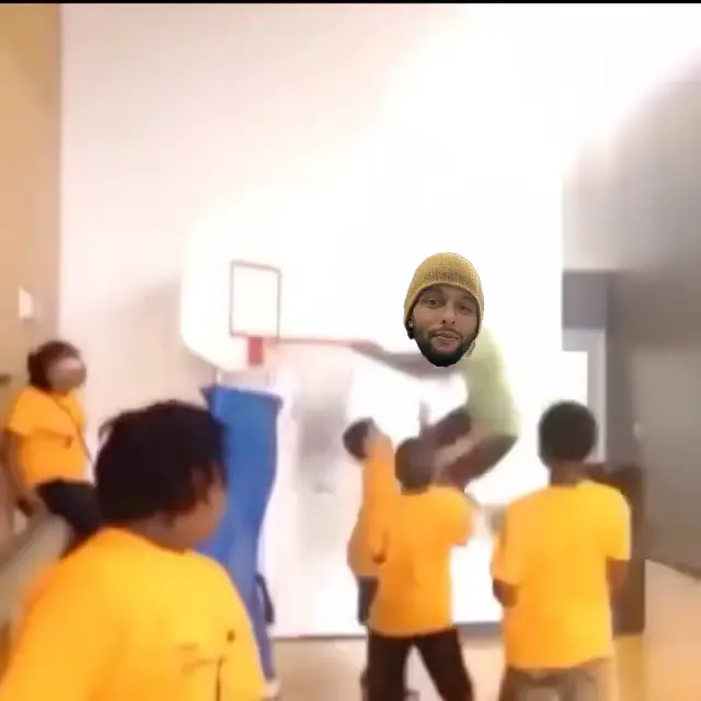 tall dude plays basketball with kids meme | image tagged in memes | made with Piñata Farms meme generator