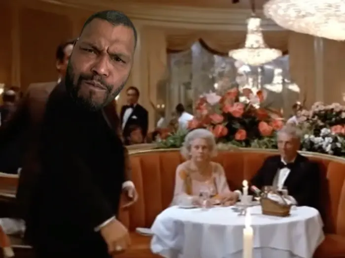 drunk Tony Montana at the restaurant meme | image tagged in memes | made with Piñata Farms meme generator