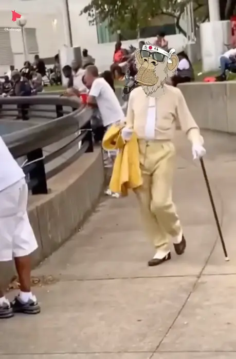stylish old guy walks meme | image tagged in memes | made with Piñata Farms meme generator