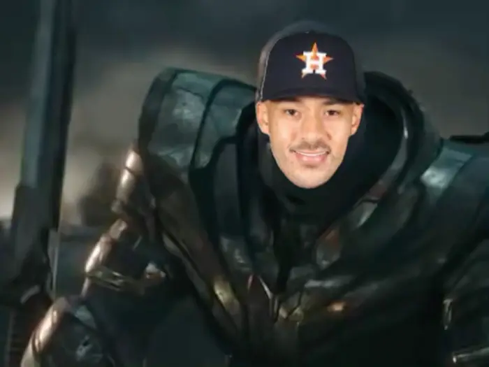 Avengers approaching Thanos meme | image tagged in memes | made with Piñata Farms meme generator