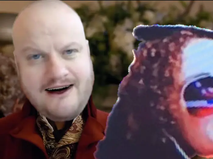 Daphne and Simon talking meme | image tagged in memes | made with Piñata Farms meme generator