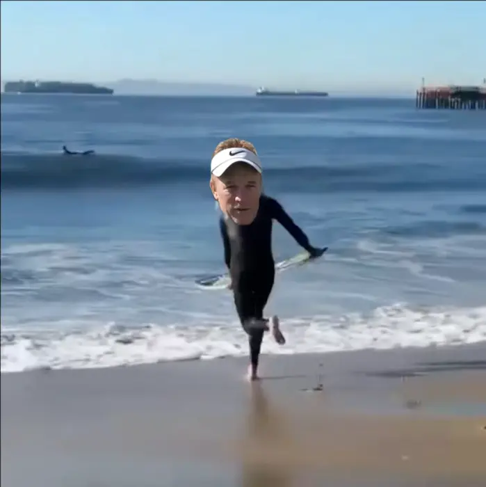 Surfing on the beach meme | image tagged in memes | made with Piñata Farms meme generator