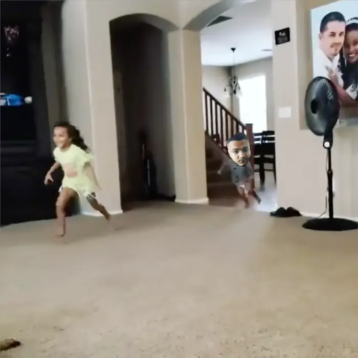 Lil man was running for his life meme | image tagged in memes | made with Piñata Farms meme generator