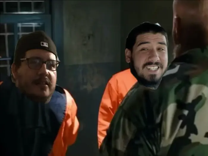 Harold & Kumar - Prison Scene meme | image tagged in memes | made with Piñata Farms meme generator