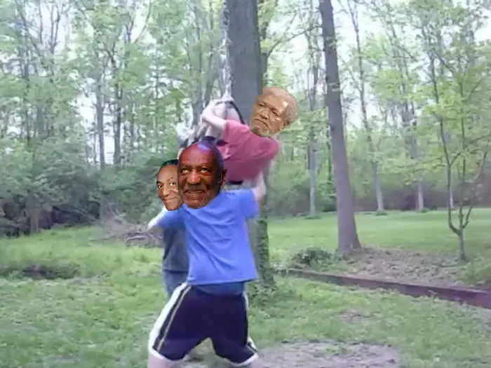 The guy is spinning meme | Fred Sanford on tire of wtf# | image tagged in memes | made with Piñata Farms meme generator