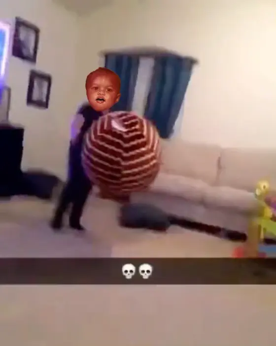 boy throws a big ball into a girl meme | image tagged in memes | made with Piñata Farms meme generator