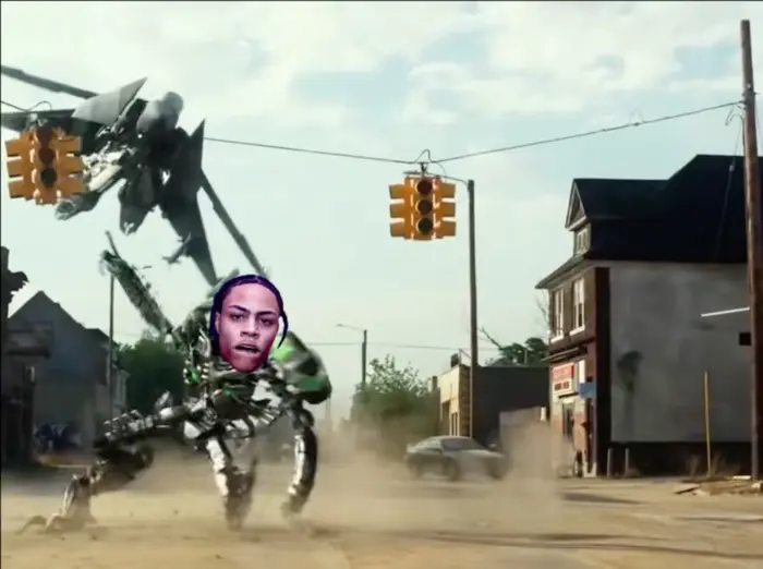 Transformers The Last Knight - Decepticons in the street meme | image tagged in memes | made with Piñata Farms meme generator