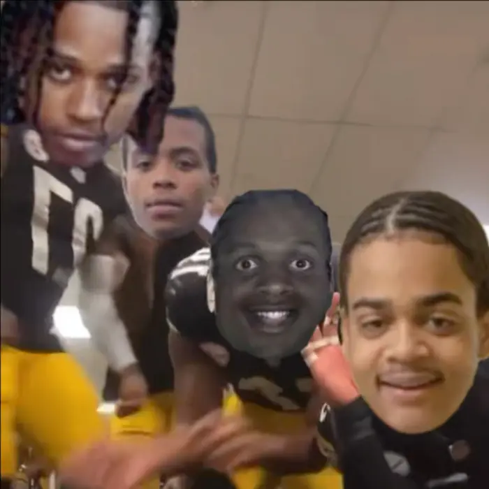 Football team flexes to "Take Over Your Trap" meme | image tagged in memes | made with Piñata Farms meme generator